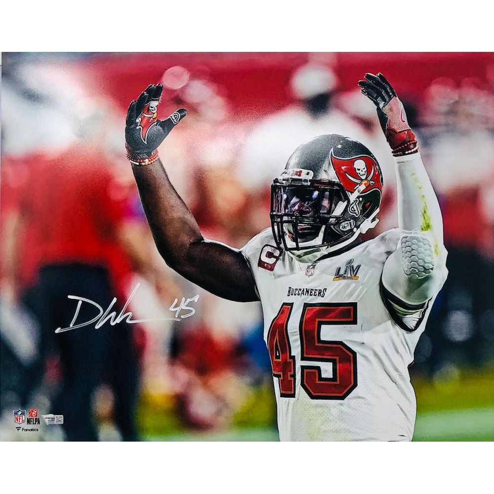 DEVIN WHITE Autographed Tampa Bay Buccaneers Super Bowl LV 16" x 20" Photo FANATICS