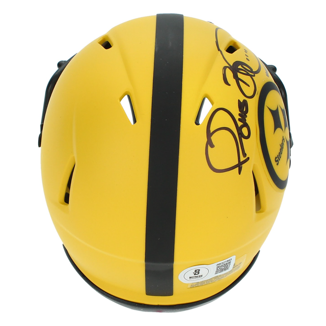 Jerome Bettis Autographed "The Bus" Pittsburgh Steelers 'RAVE' Mini Speed Helmet Beckett