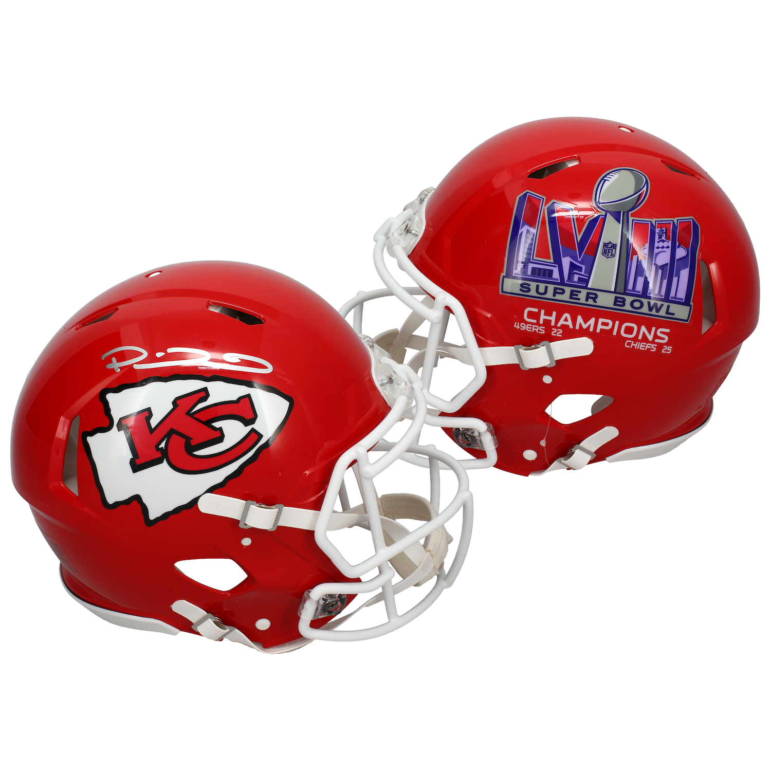 Patrick Mahomes Autographed Kansas City Chiefs Super Bowl Logo Authentic Speed Helmet Fanatics