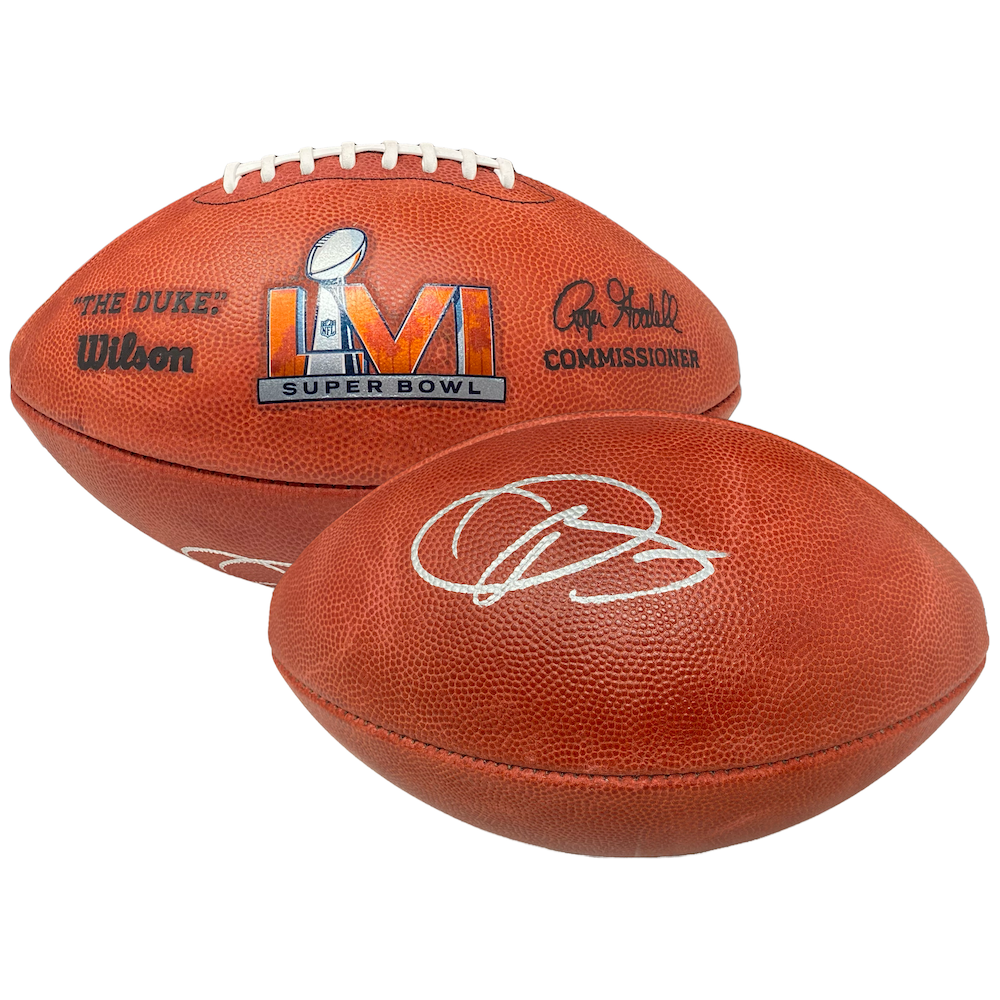ODELL BECKHAM Jr. Autographed Rams Super Bowl LVI Official Football FANATICS