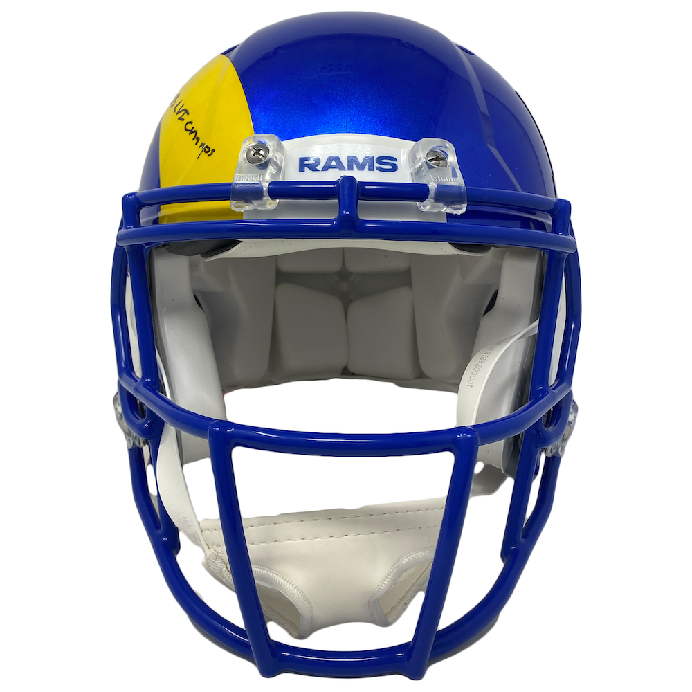 ODELL BECKHAM Jr. Autographed "SB LVI Champs" Rams Authentic Helmet FANATICS