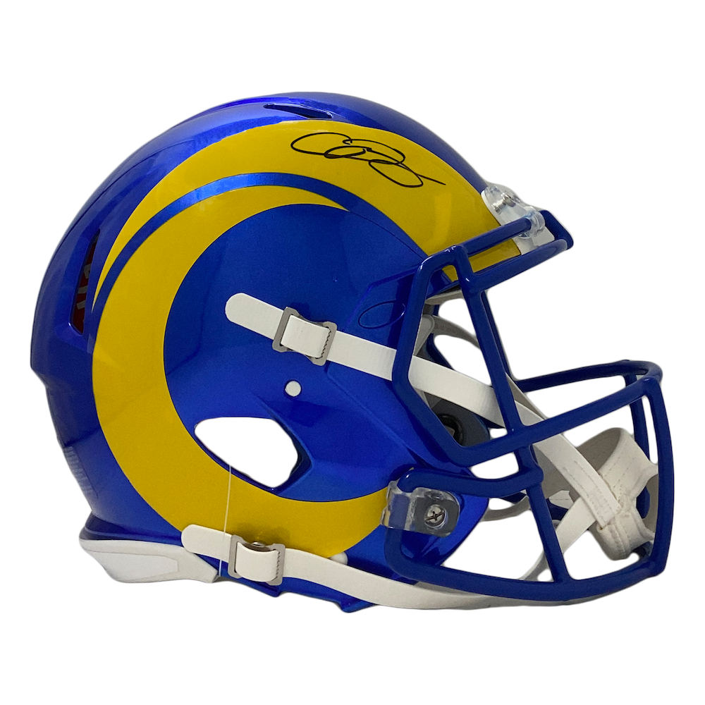 ODELL BECKHAM Jr. Autographed L.A. Rams Speed Authentic Helmet FANATICS