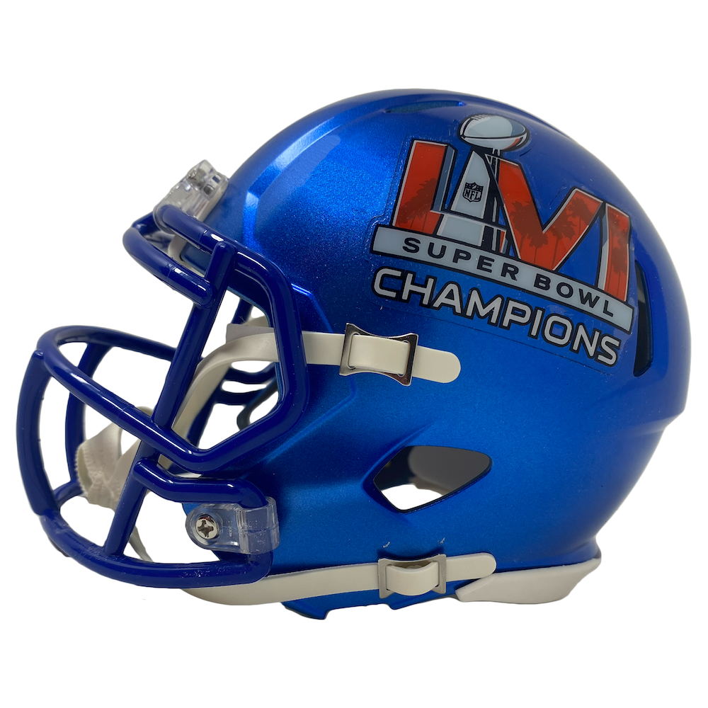 ODELL BECKHAM Jr. Autographed "SB LVI Champs" Rams Mini Helmet FANATICS