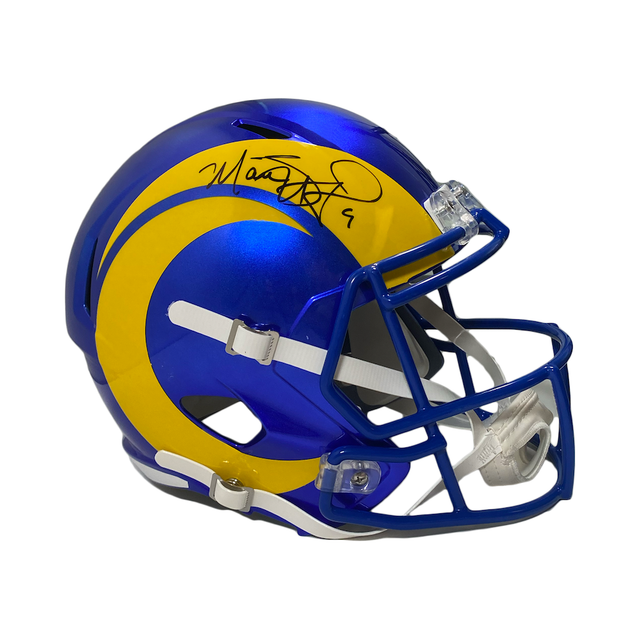 MATTHEW STAFFORD Autographed Rams Super Bowl Logo Full Size Helmet FANATICS