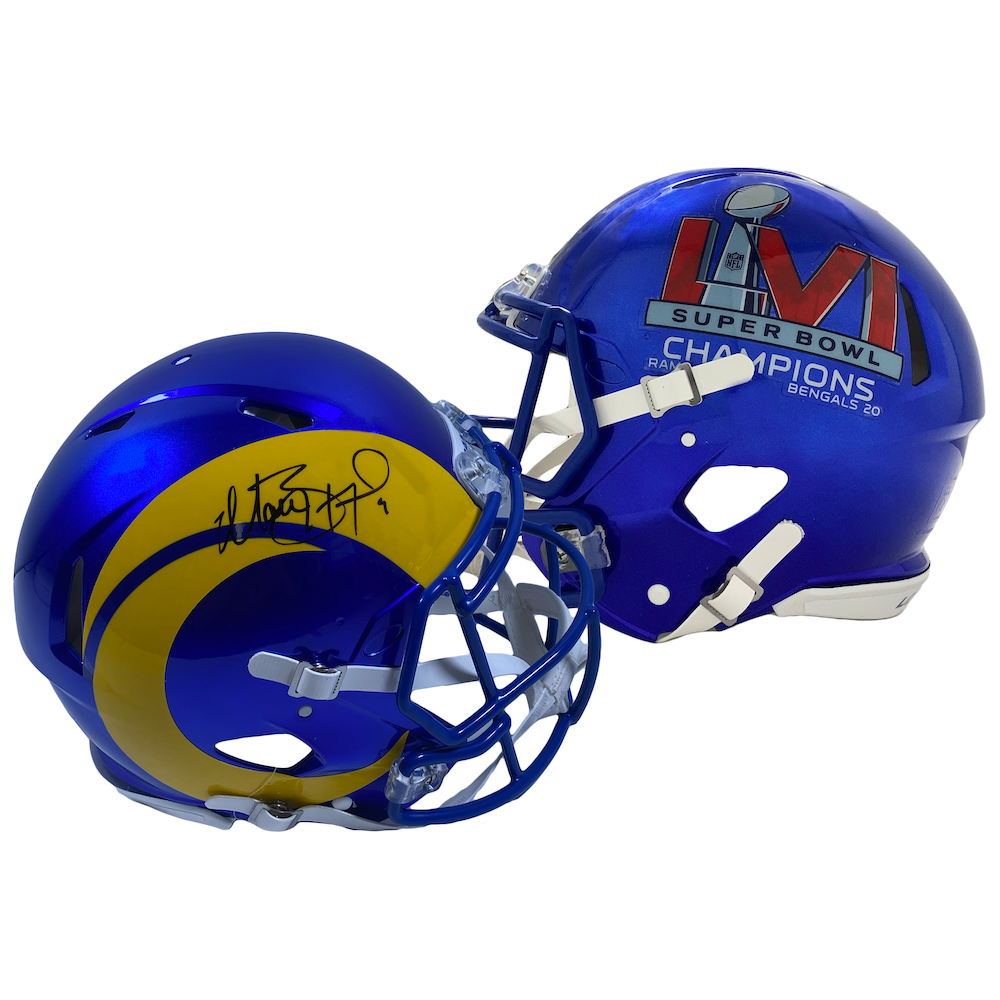MATTHEW STAFFORD Autographed Champs Logo Rams Authentic Helmet FANATICS