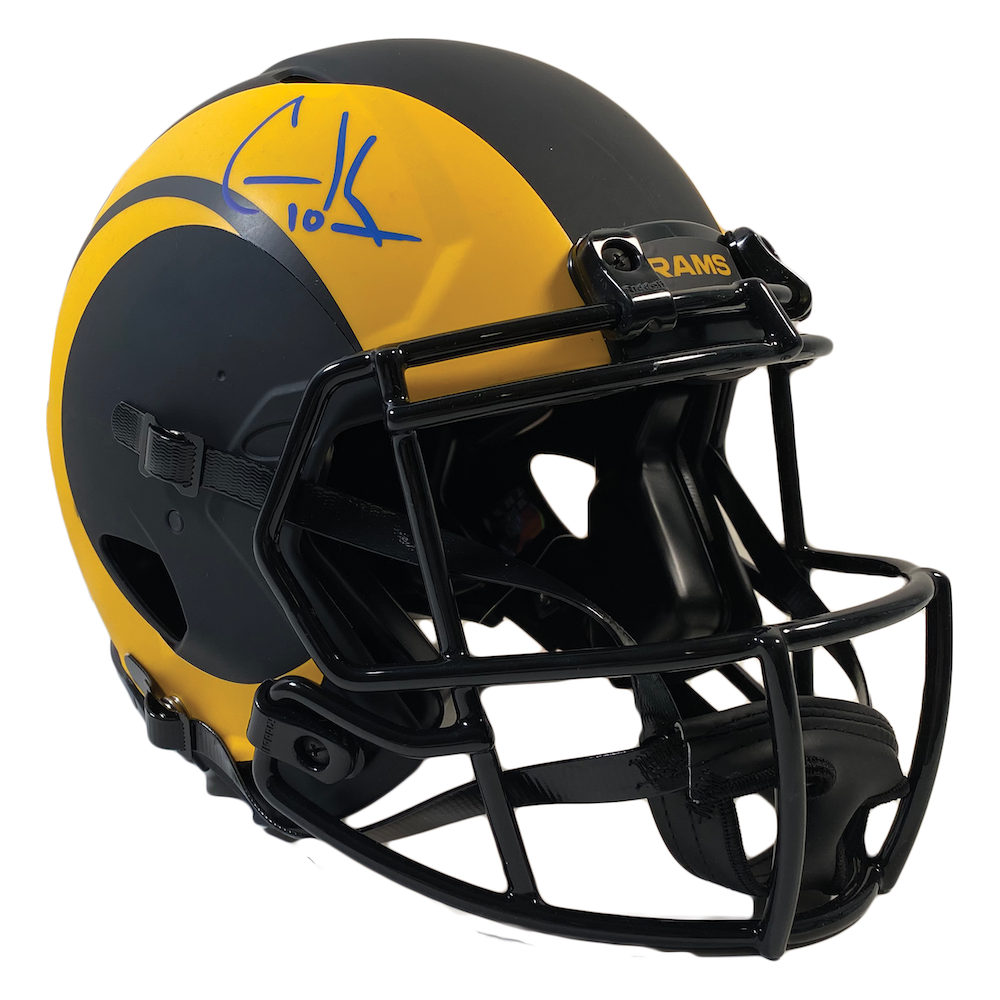 Cooper Kupp Autographed Los Angeles Rams Black and Yellow Eclipse Speed Authentic Helmet Fanatics