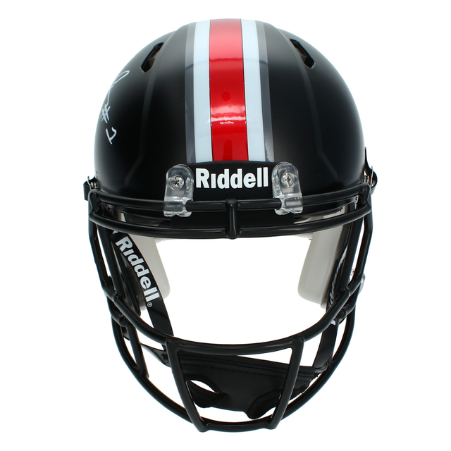 Quinshon Judkins Autographed Ohio State Buckeyes Black Alternate Speed Authentic Helmet Beckett