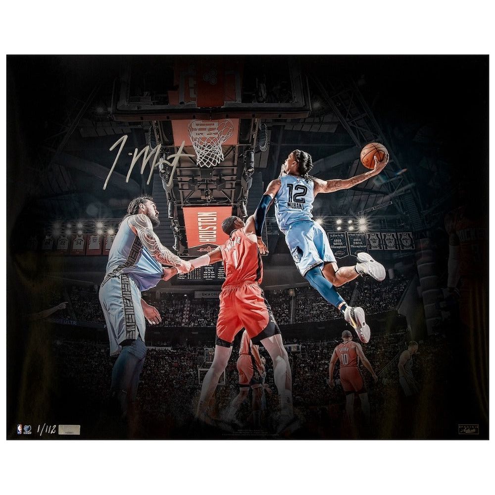 JA MORANT Autographed Grizzlies "Baseline Jam" 16 x 20 Photograph PANINI LE 112