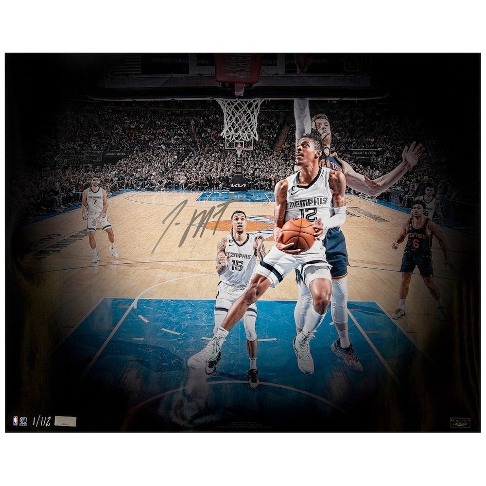 JA MORANT Autographed Grizzlies "Reverse" 16" x 20" Photograph PANINI LE 112