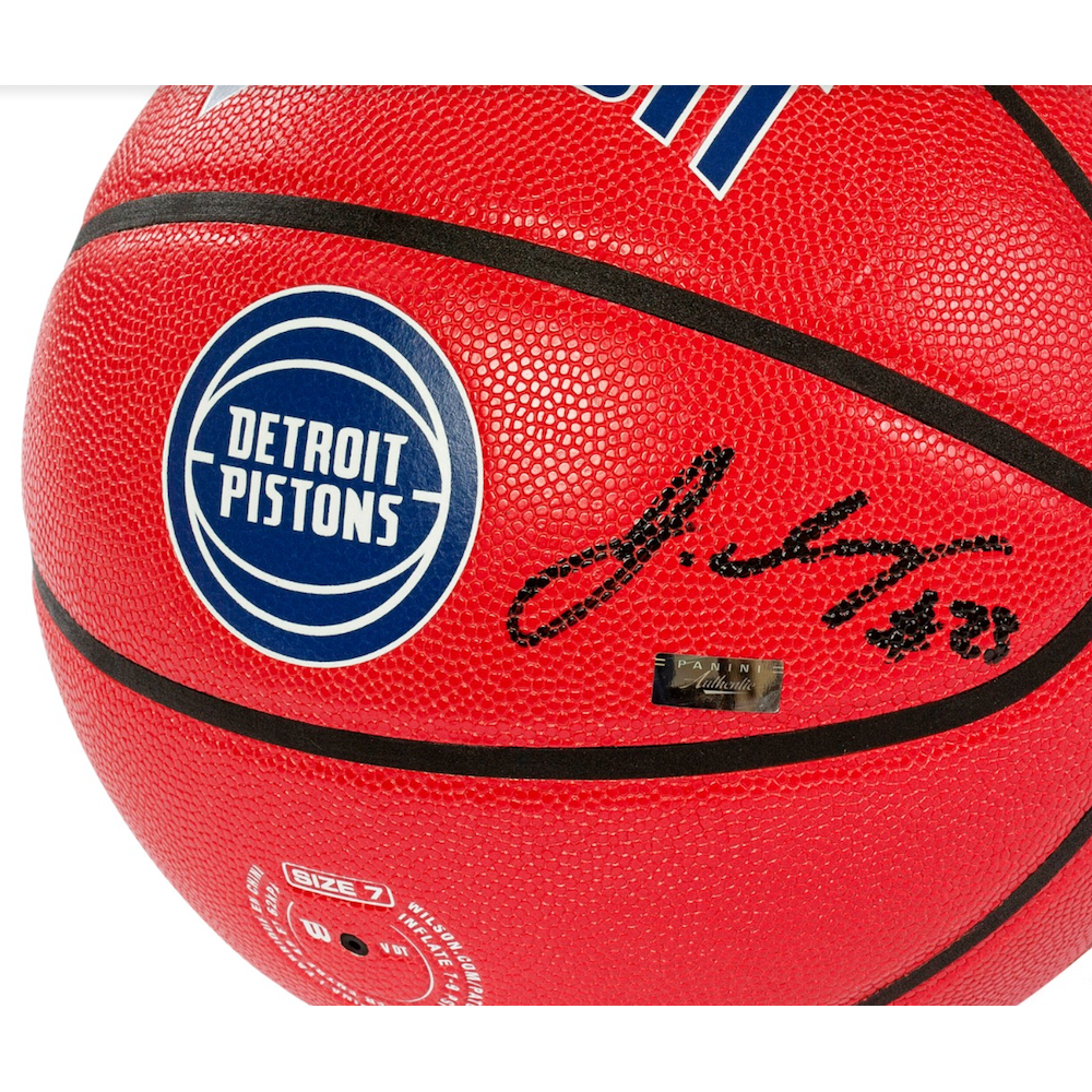 JADEN IVEY Autographed Detroit Pistons 75th Anniversary City Edition Basketball PANINI