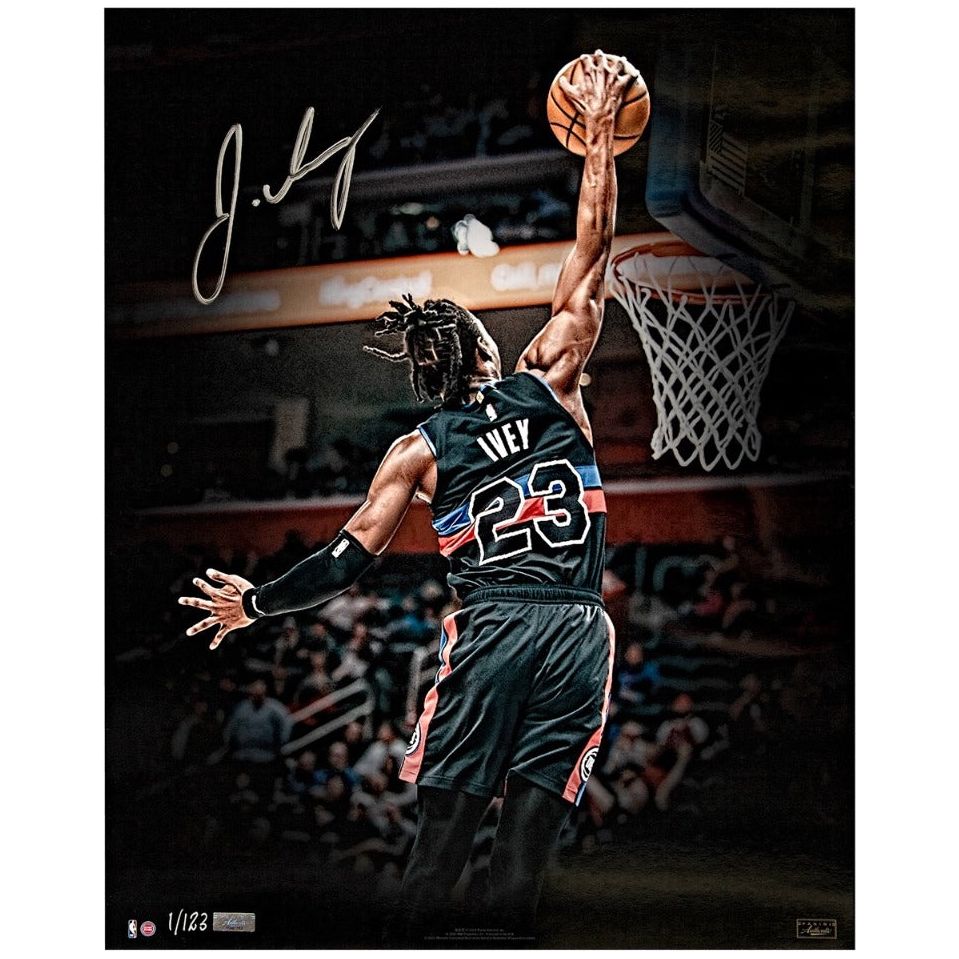 JADEN IVEY Autographed Pistons "Baseline Jam" 16" x 20" Photograph PANINI LE 123