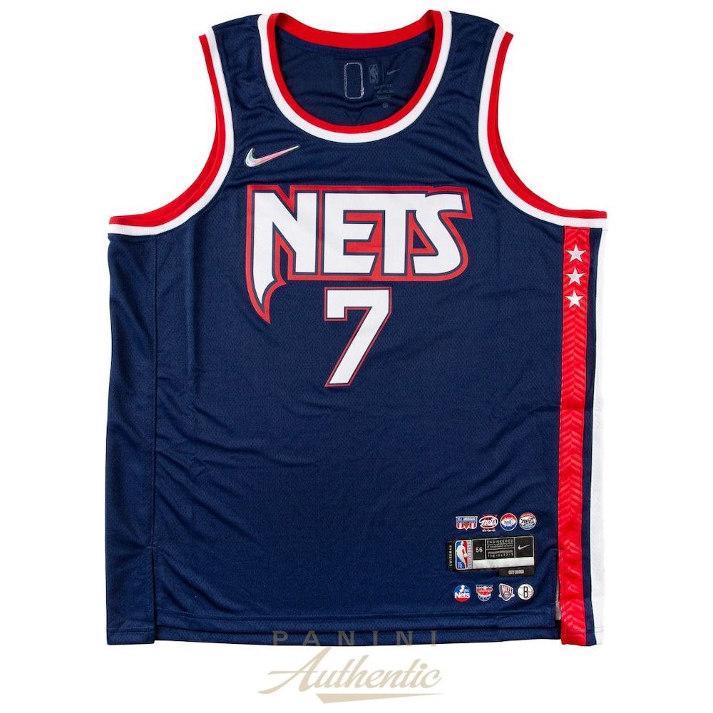 KEVIN DURANT Autographed Brooklyn Nets 75th Anniversary City Edition Jersey PANINI