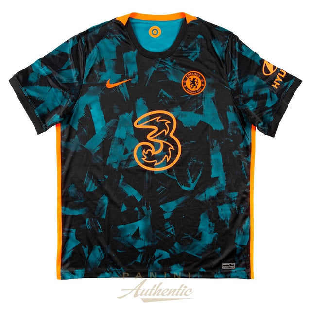 CHRISTIAN PULISIC Autographed 2021-22 Chelsea FC #10 Third Jersey PANINI