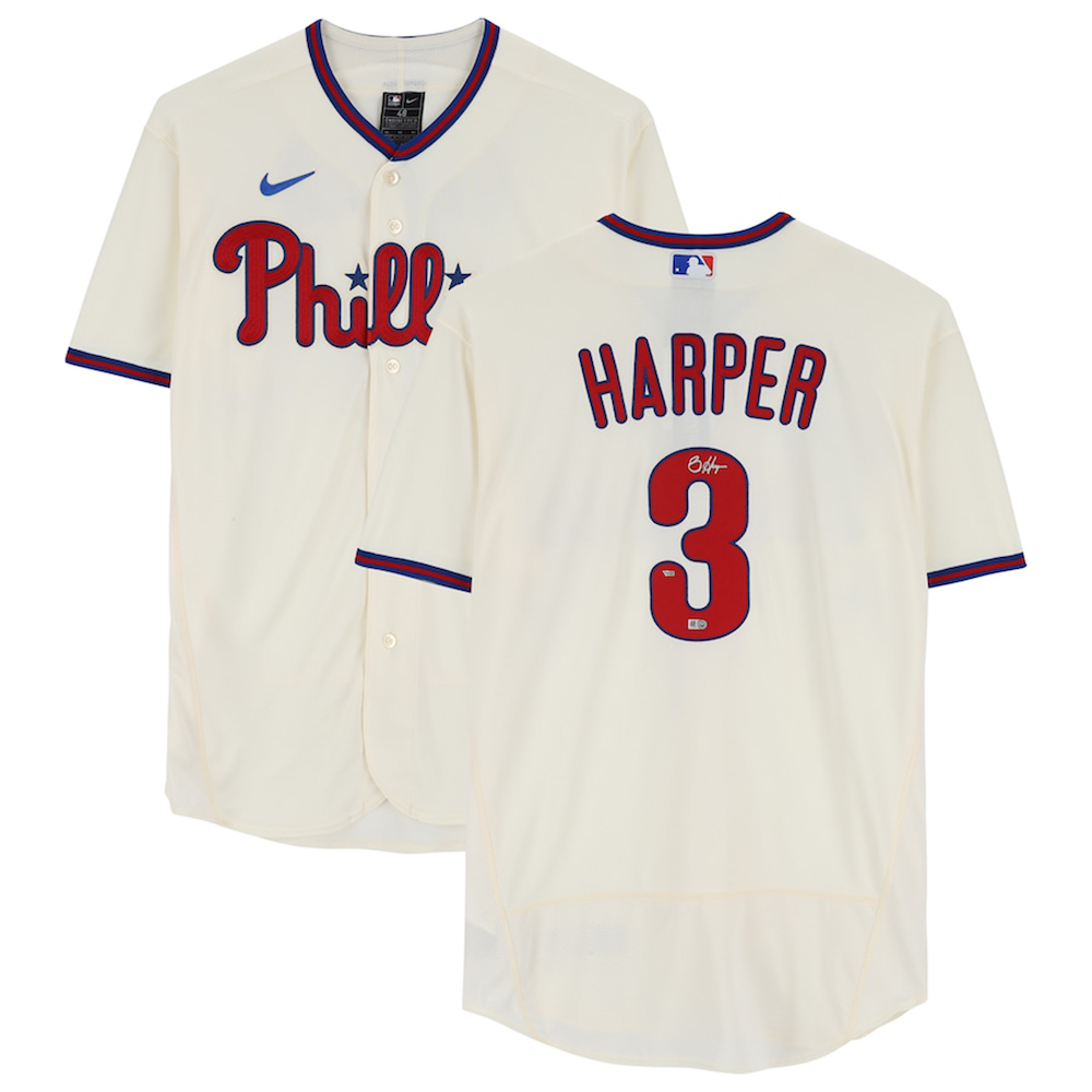 BRYCE HARPER Autographed Philadelphia Phillies Authentic Cream Jersey FANATICS