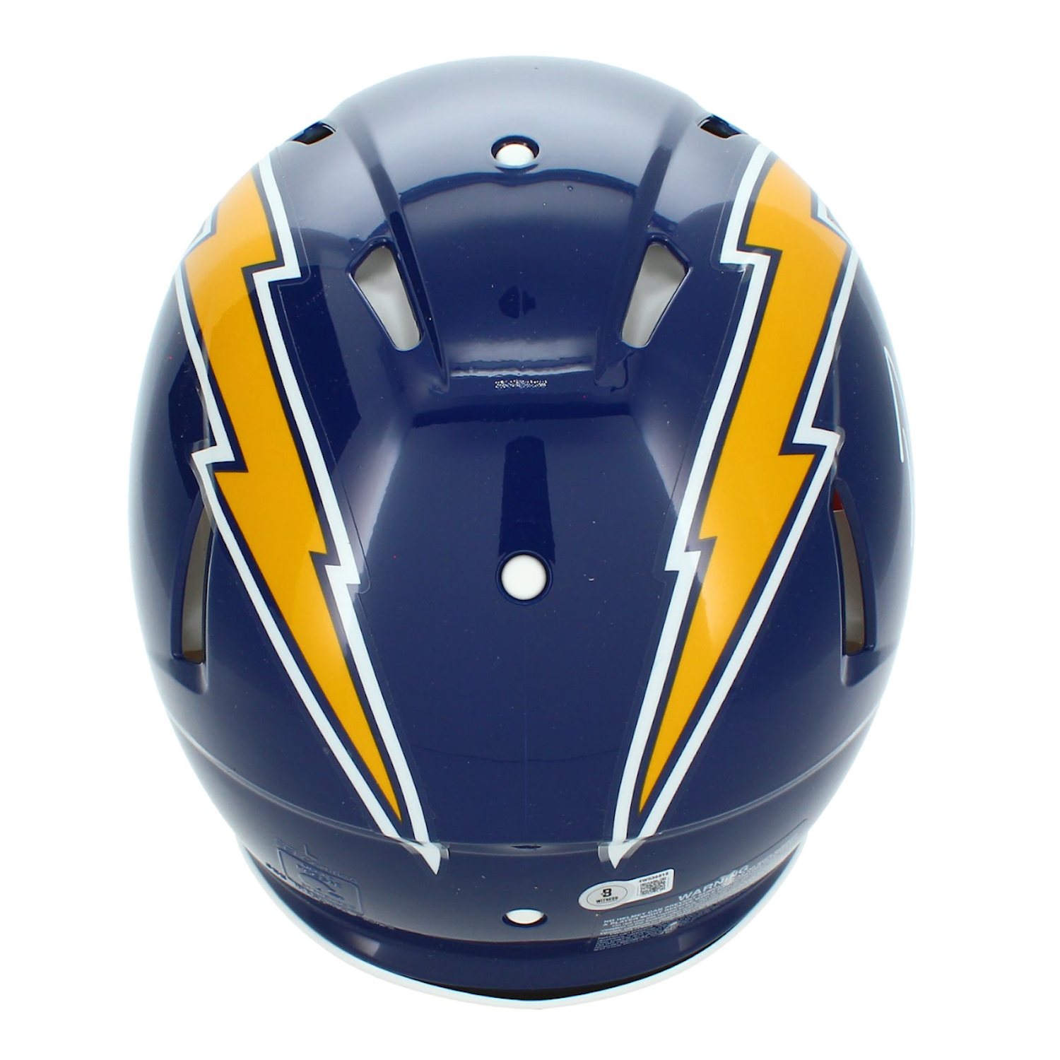 Omarion Hampton Autographed Los Angeles Chargers 1974-87 Throwback Speed Authentic Helmet Beckett