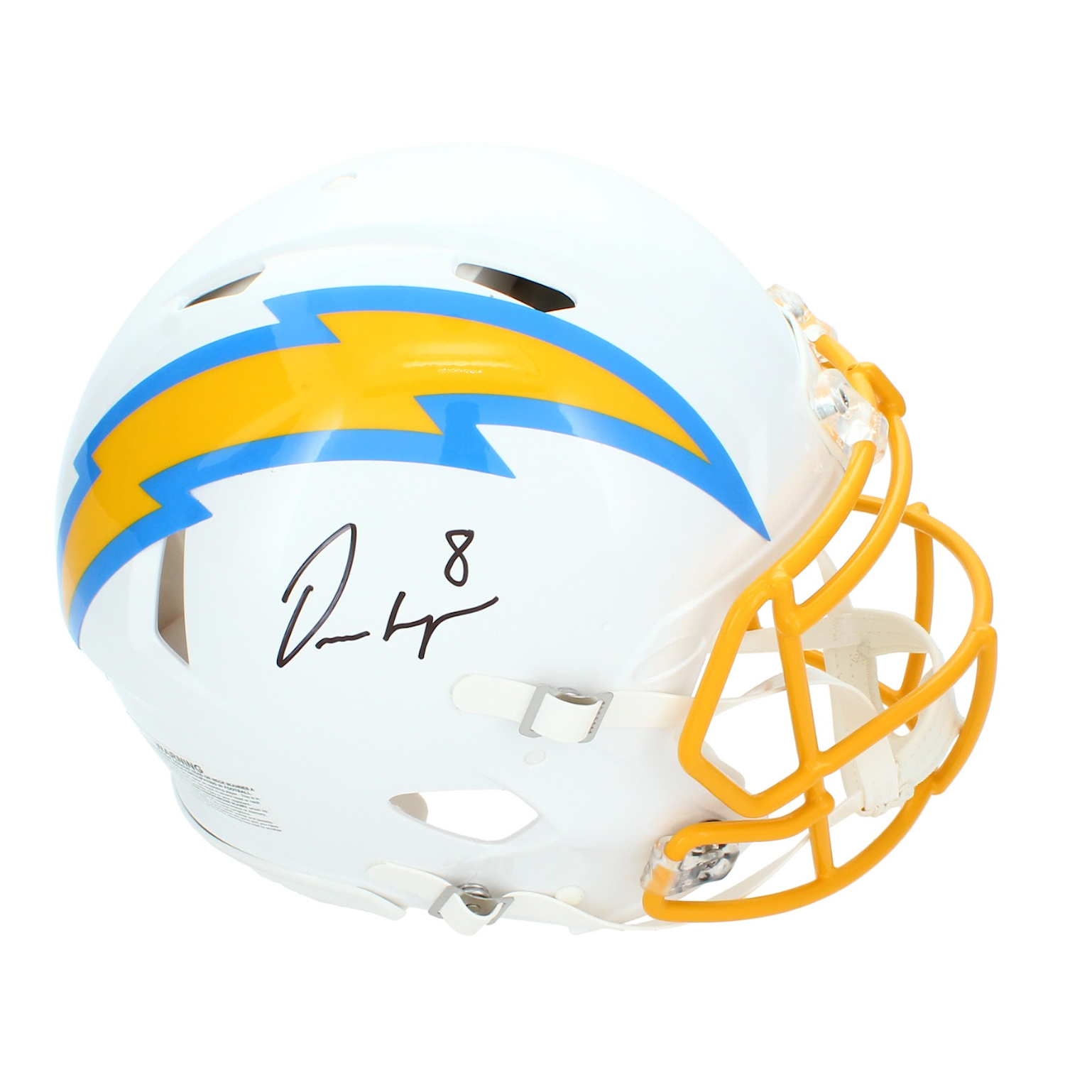 Omarion Hampton Autographed Los Angeles Chargers Authentic Speed Helmet Beckett