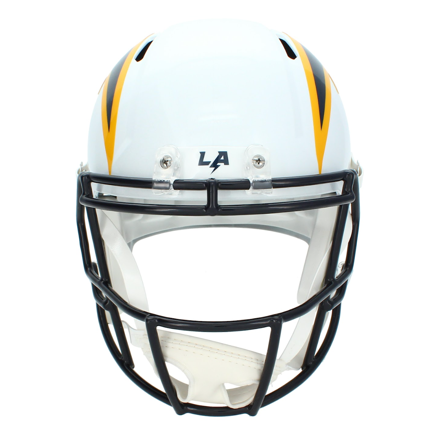 Omarion Hampton Autographed Los Angeles Chargers Navy Color Rush Speed Replica Helmet Beckett