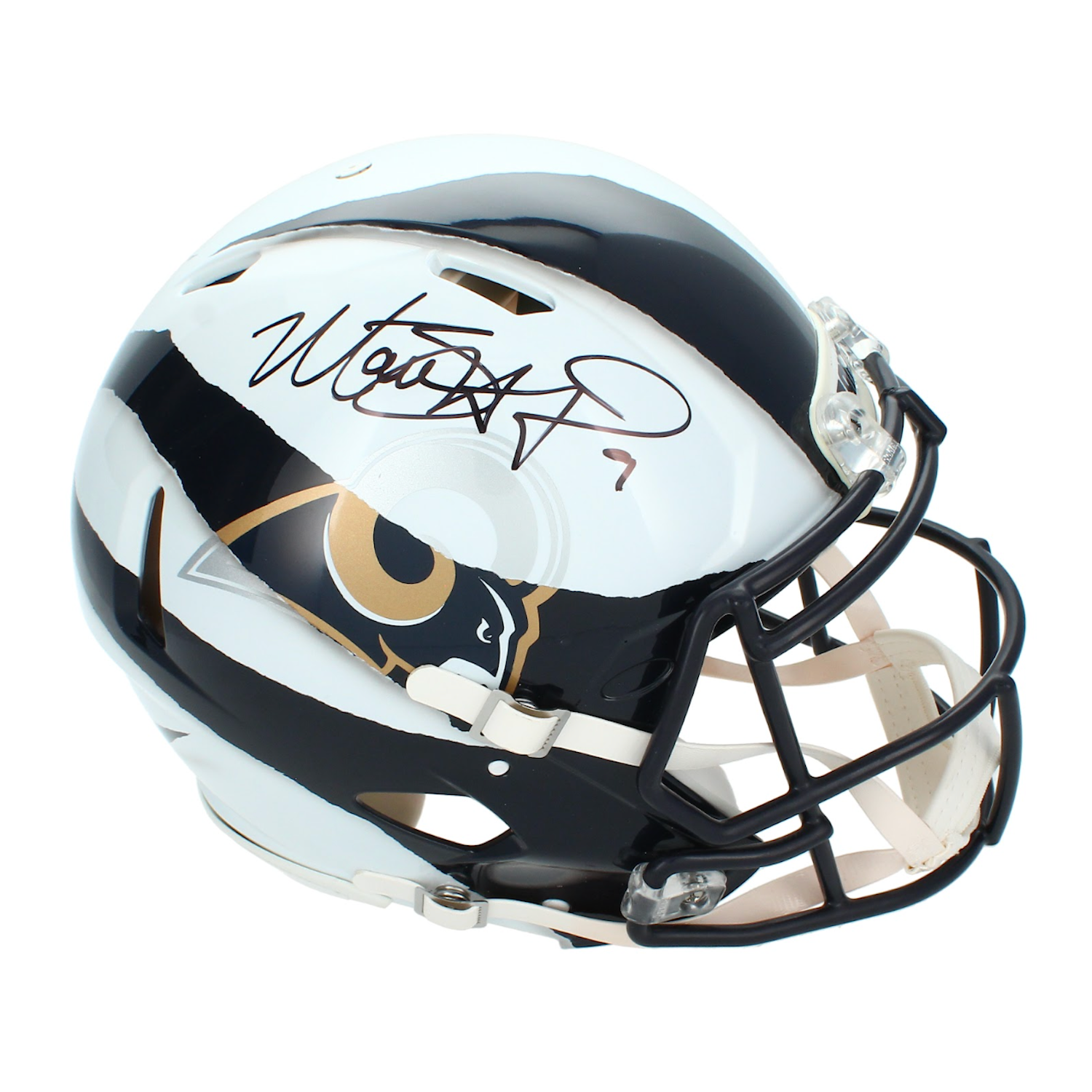 Matthew Stafford Autographed Los Angeles Rams Throwback Custom Painted "Ripped" Speed Authentic Helmet Beckett