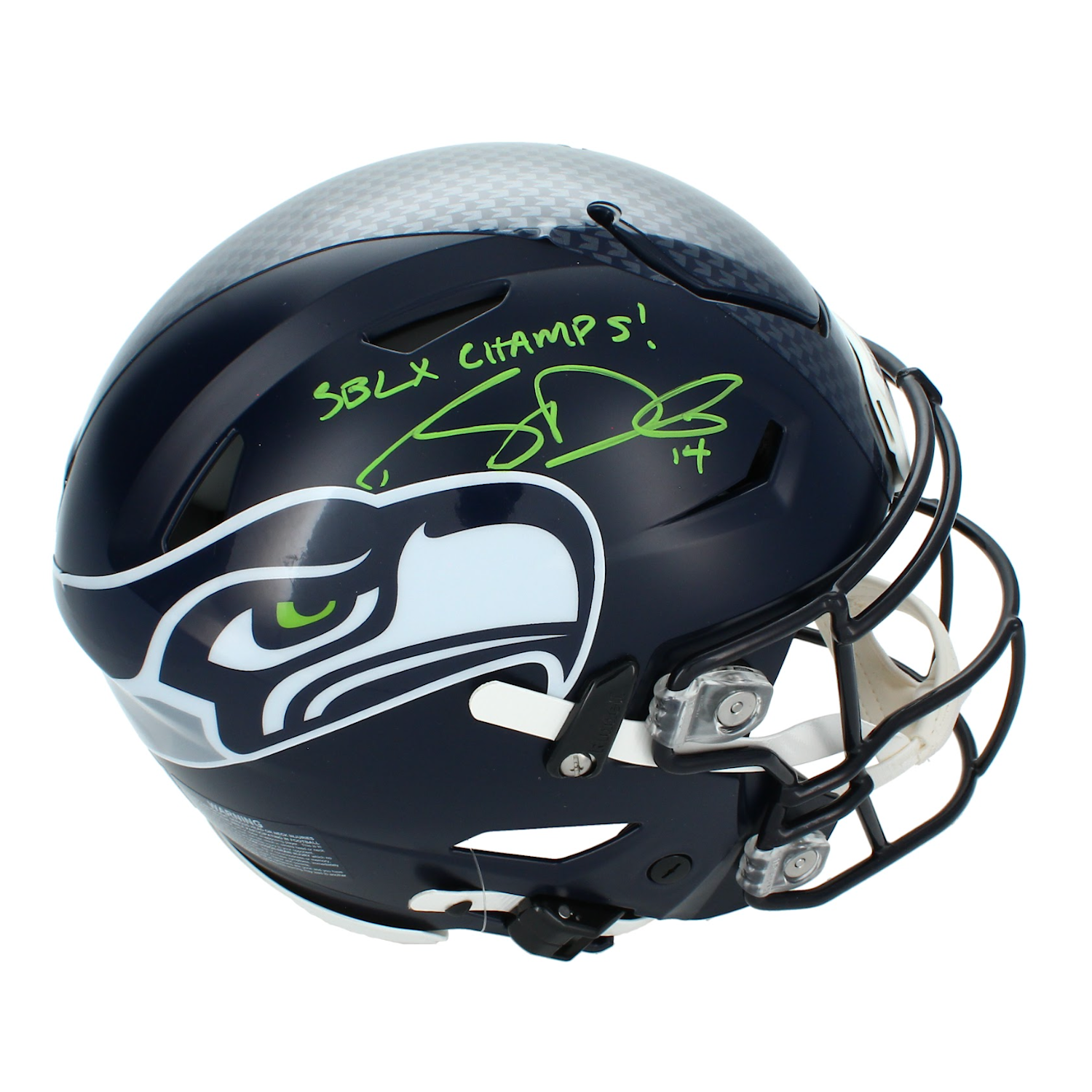 Sam Darnold Autographed & Inscribed "SB LX Champs!" Seattle Seahawks Speedflex Authentic Helmet Beckett