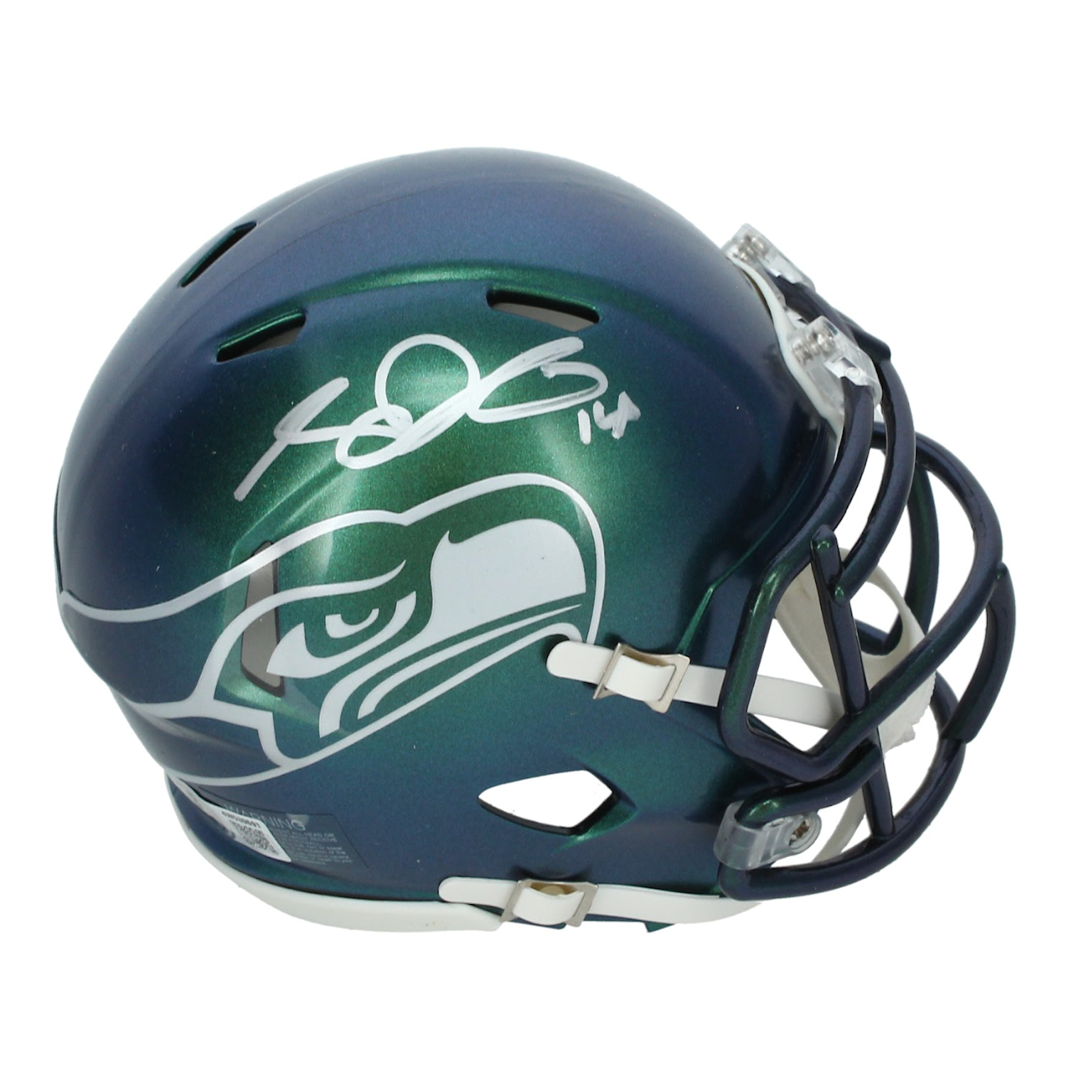 Sam Darnold Autographed Seattle Seahawks Green Chrome Rivalries Mini Speed Helmet Beckett