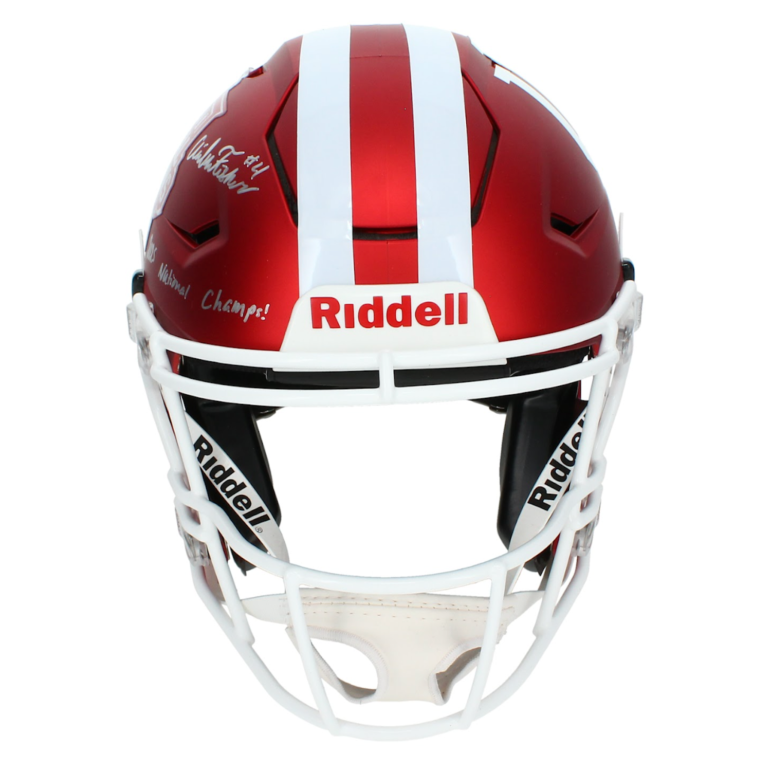 Aidan Fisher Autographed/Inscribed "2025 National Champs" Indiana Hoosiers National Champions Logo Speedflex Authentic Helmet Beckett