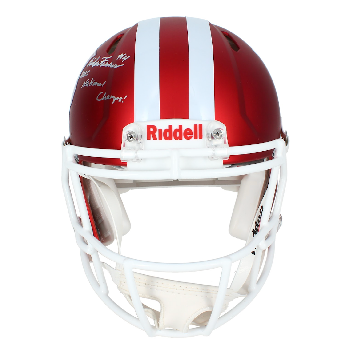 Aidan Fisher Autographed/Inscribed "2025 National Champs" Indiana Hoosiers National Champions Logo Speed Authentic Helmet Beckett
