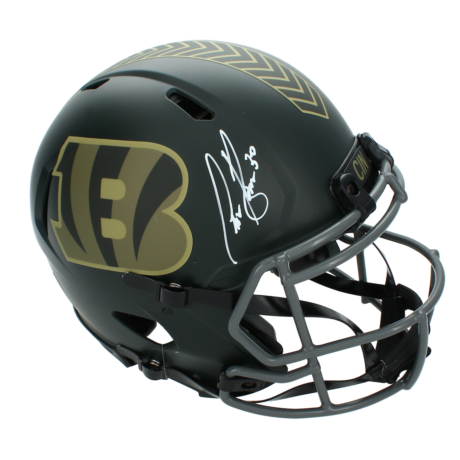 Chase Brown Autographed Cincinnati Bengals 2025 Salute to Service Speed Authentic Helmet Beckett