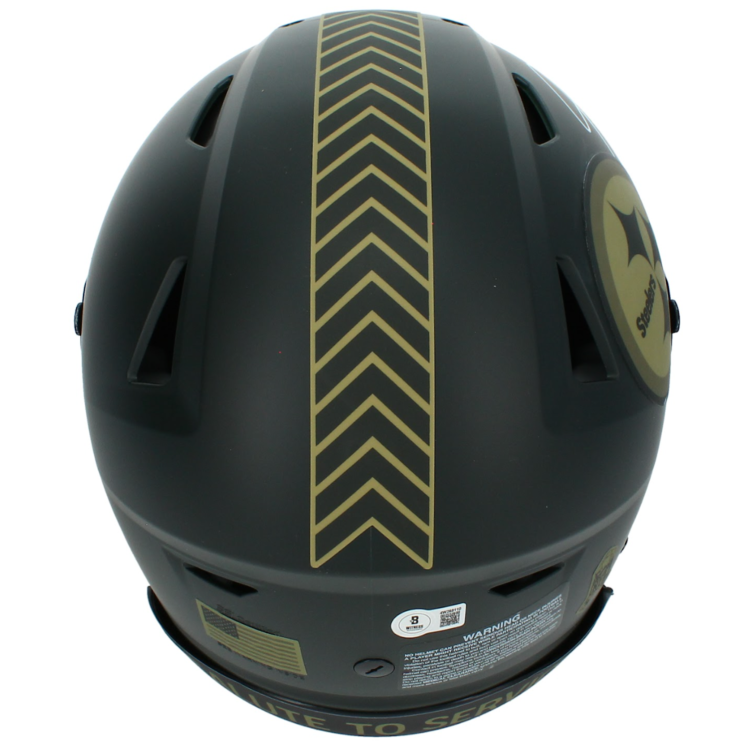 Jaylen Warren Autographed Pittsburgh Steelers 2025 Salute to Service SpeedFlex Authentic Helmet Beckett