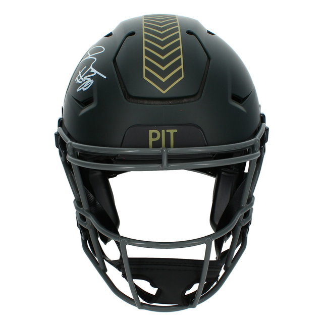 Jaylen Warren Autographed Pittsburgh Steelers 2025 Salute to Service SpeedFlex Authentic Helmet Beckett