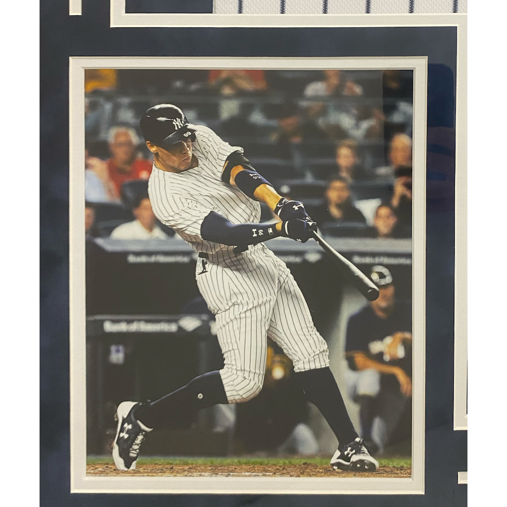 Aaron Judge Autographed "2022 AL MVP" New York Yankees Authentic 34" x 44" Framed Jersey Fanatics