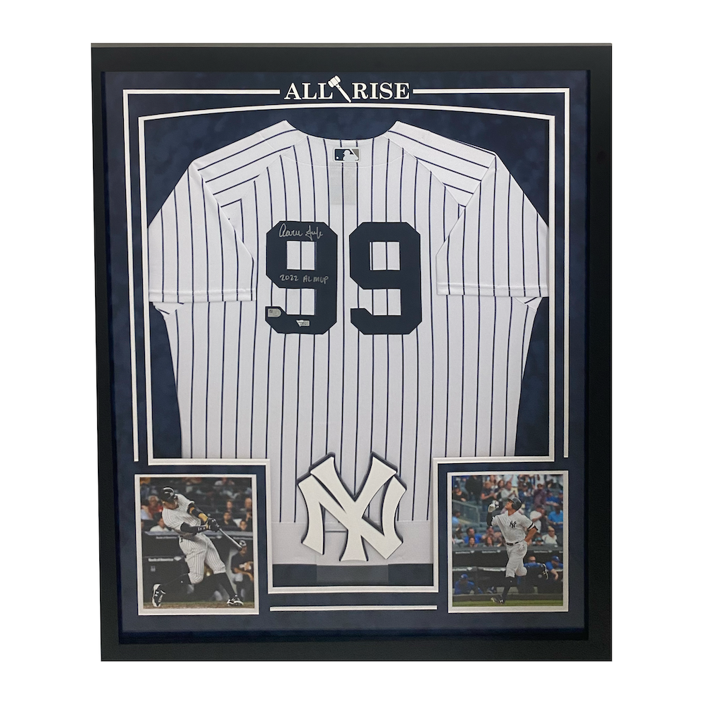 Aaron Judge Autographed "2022 AL MVP" New York Yankees Authentic 34" x 44" Framed Jersey Fanatics