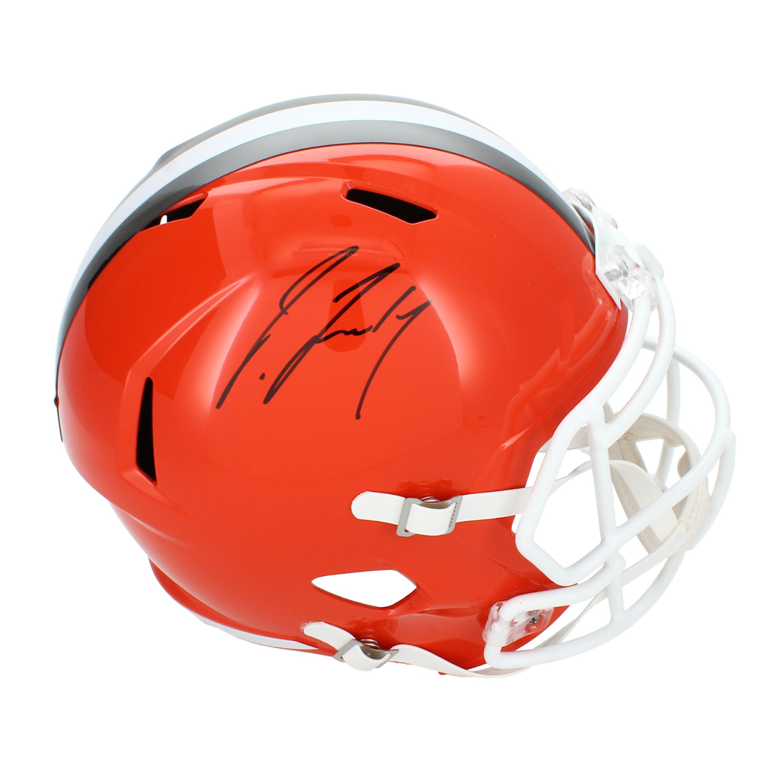 Jerry Jeudy Autographed Cleveland Browns 1975-05 Throwback Speed Full Size Helmet Beckett