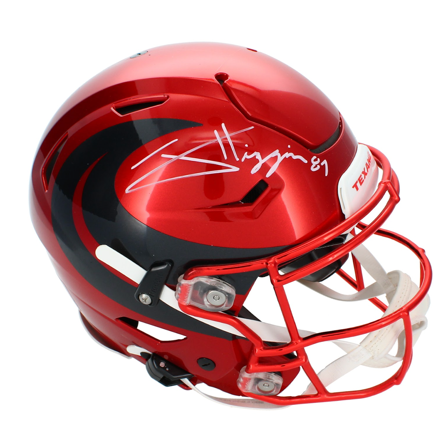 Jayden Higgins Autographed Houston Texans Battle Red Alternate Speedflex Authentic Helmet Beckett