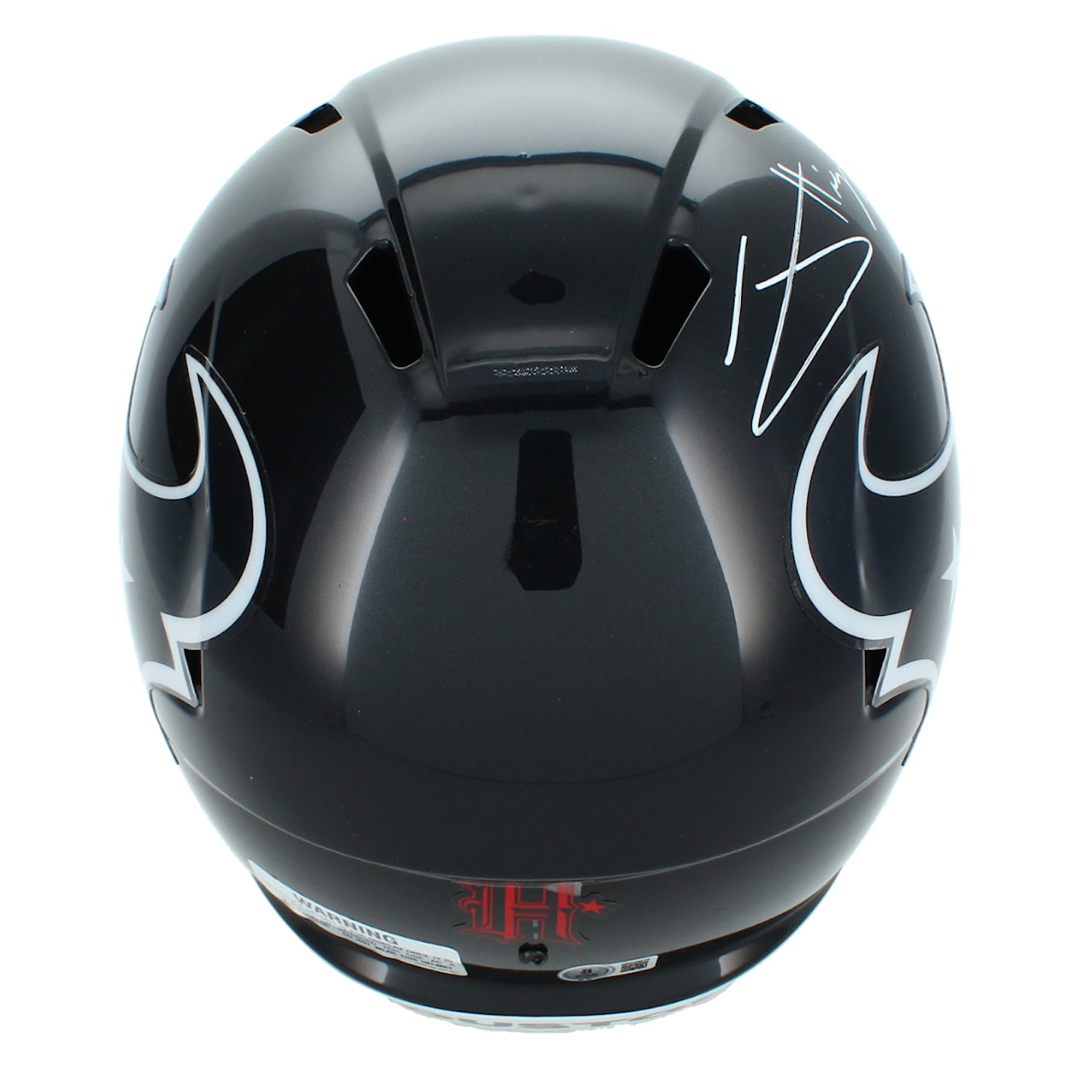 Jayden Higgins Autographed Houston Texans Replica Speed Full Size Helmet Beckett