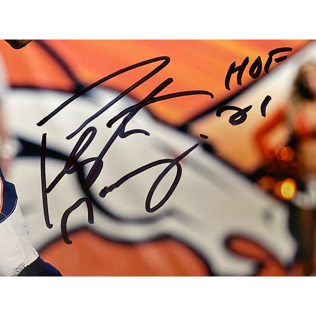 PEYTON MANNING Autographed "HOF 21" Denver Broncos 16" x 20" Photograph FANATICS