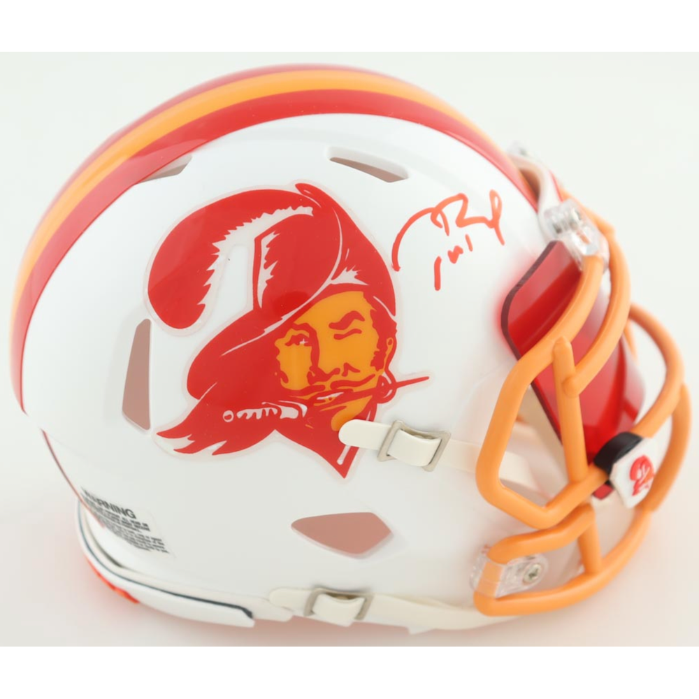 Tom Brady Autographed Buccaneers Throwback Mini Helmet w/ Visor Fanatics