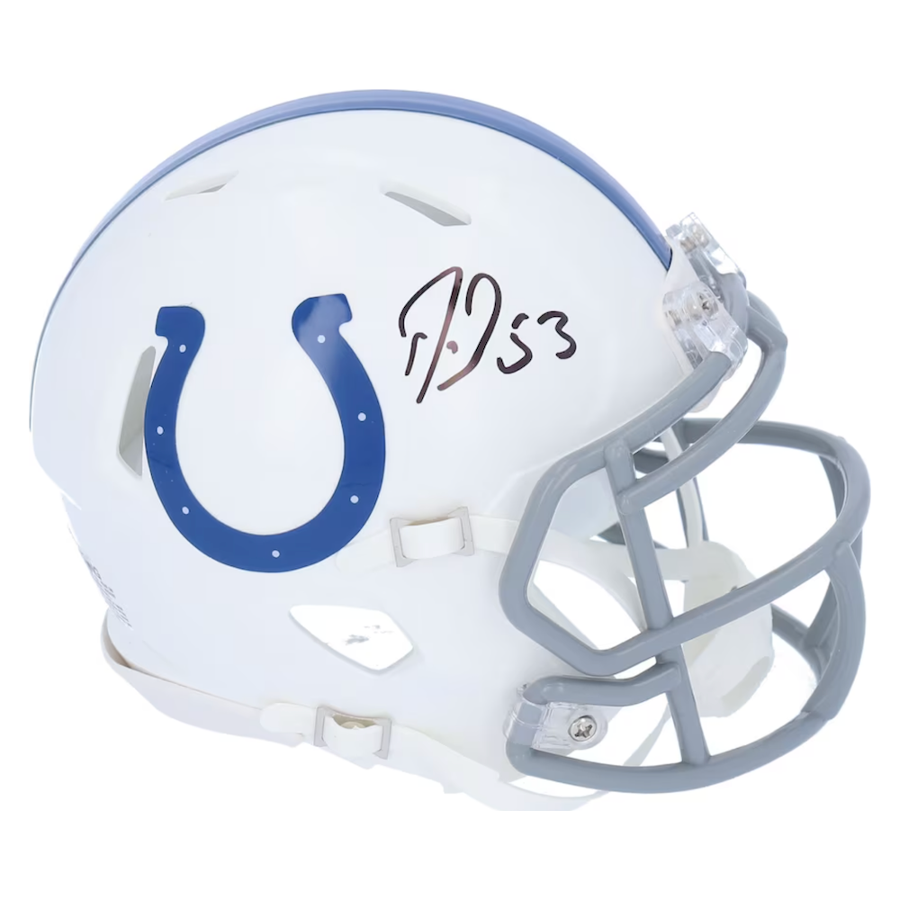 SHAQUILLE LEONARD Autographed Indianapolis Colts Speed Mini Helmet FANATICS