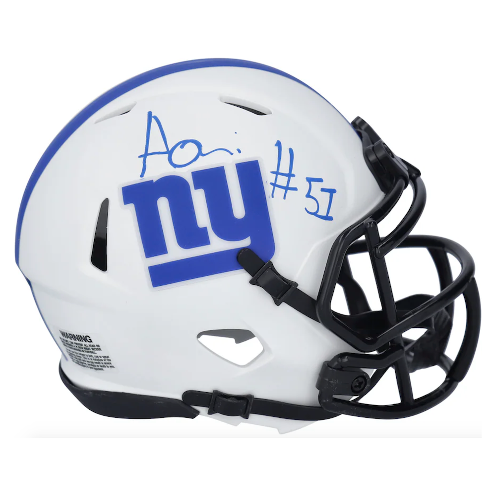AZEEZ OLUJARI Autographed Giants Lunar Eclipse Mini Speed Helmet FANATICS