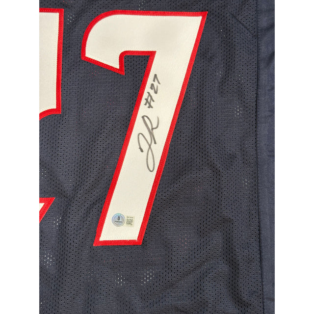 Woody Marks Houston Texans Autographed Navy Blue #27 Custom Jersey Beckett