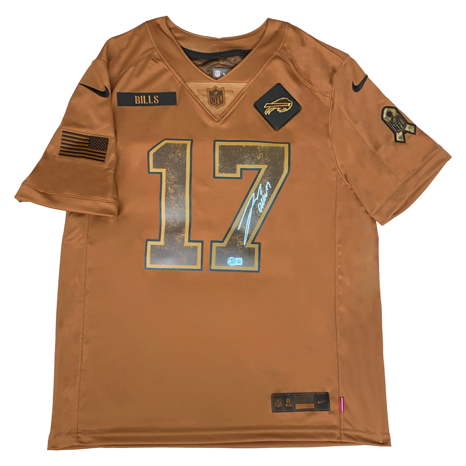 Josh Allen Autographed (Front) Bills Salute To Service Limited Jersey Beckett