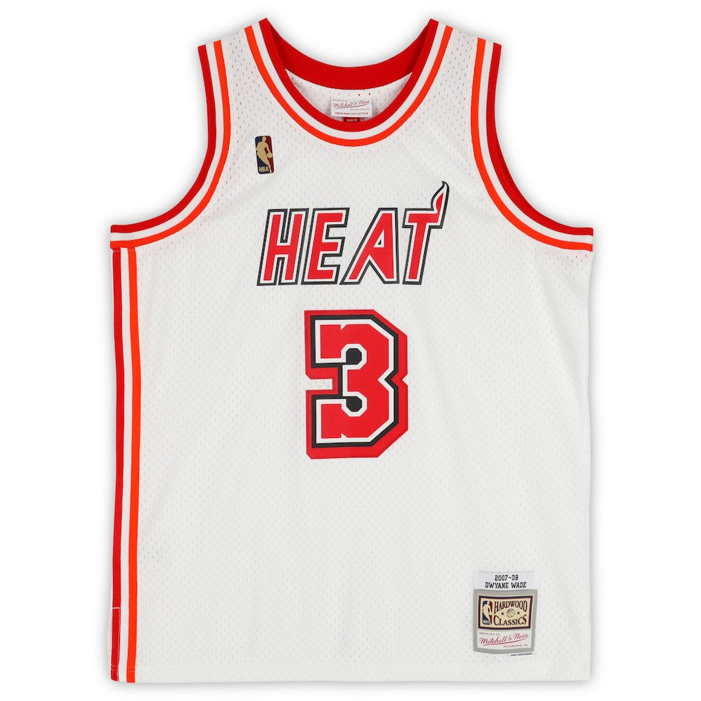 Dwyane Wade Autographed Miami Heat White Mitchell & Ness 2007-08 Classic Swingman Jersey Fanatics