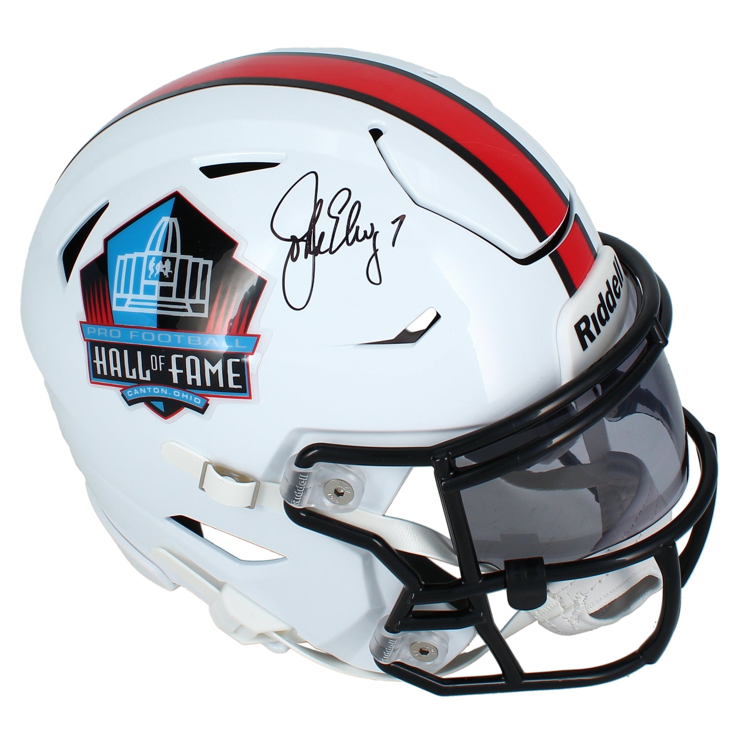 John Elway Autographed Hall of Fame Logo Speedflex Midi Helmet Beckett Witnessed