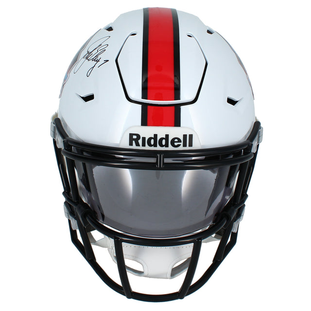 John Elway Autographed Hall of Fame Logo Speedflex Midi Helmet Beckett Witnessed