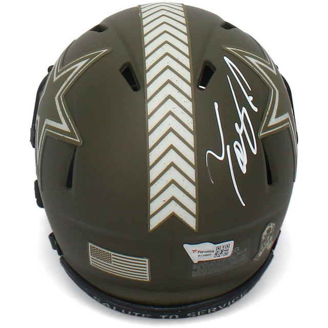 TONY POLLARD Autographed Dallas Cowboys STS Mini Speed Helmet FANATICS