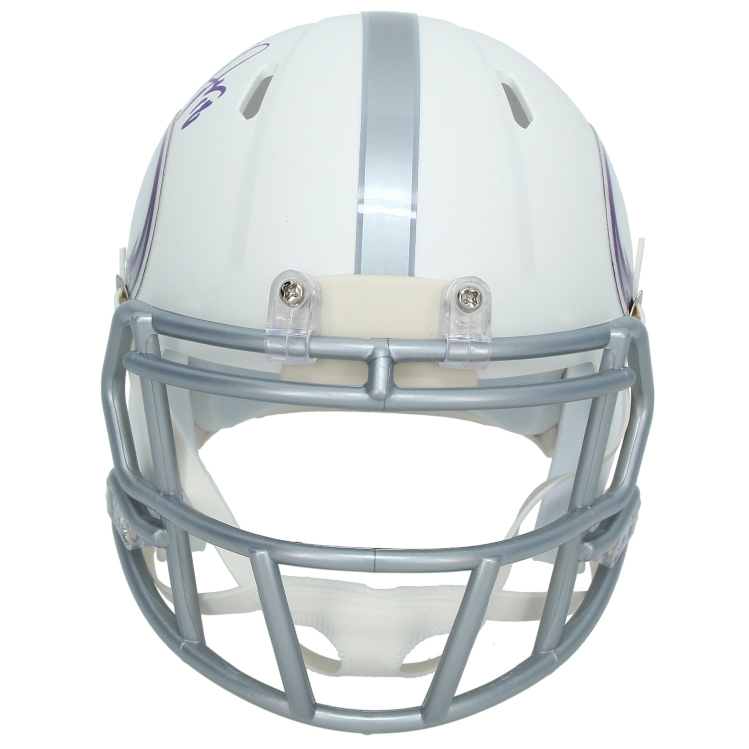 Justin Jefferson Autographed Minnesota Vikings White 2024 Alternate Speed Mini Helmet Beckett