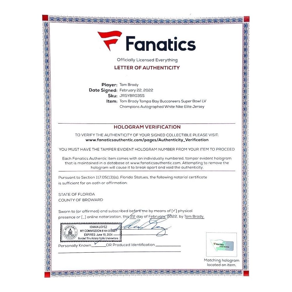 TOM BRADY Autographed Tampa Bay SB LV Patch Nike Elite White Jersey FANATICS