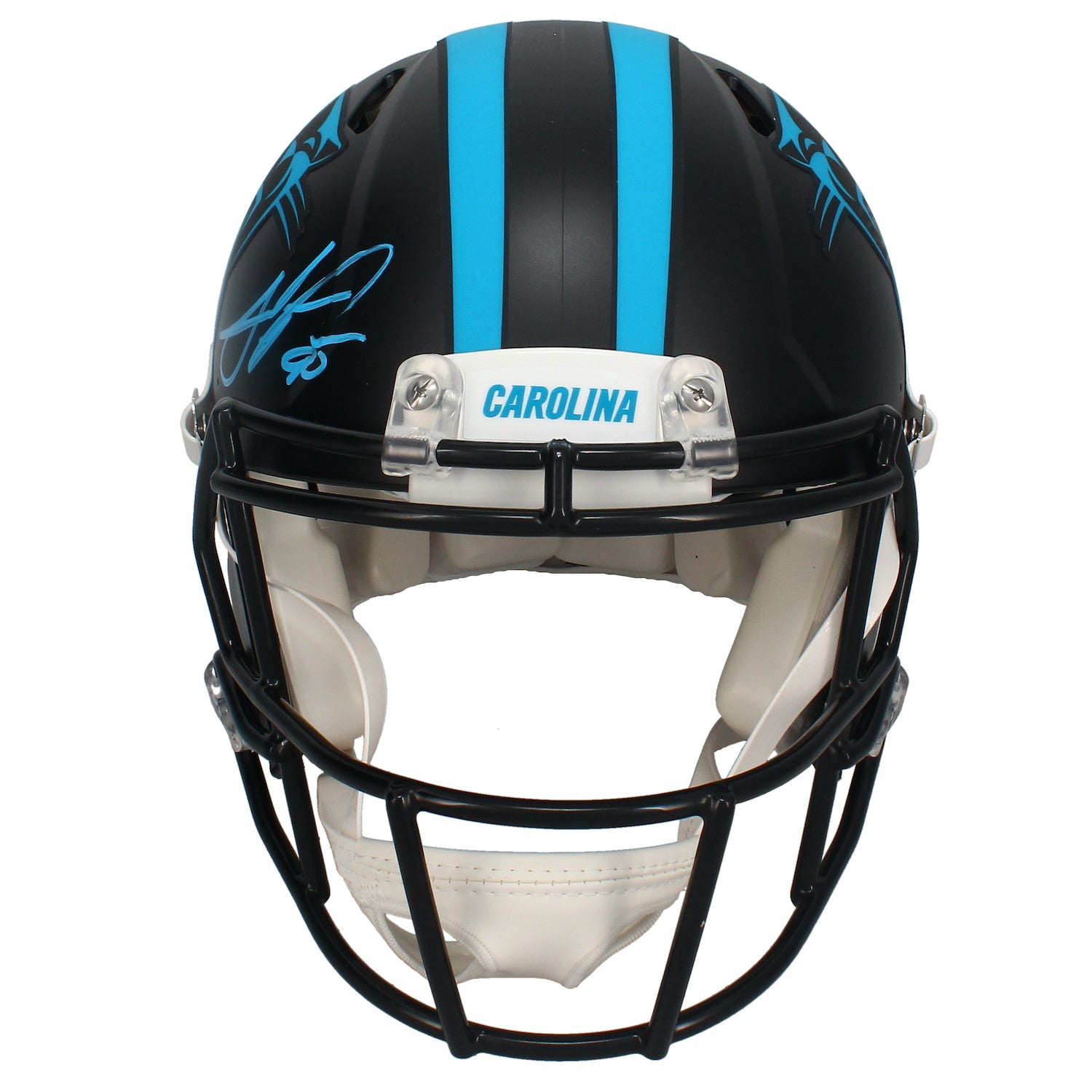 Julius Peppers Autographed Carolina Panthers Black Alternate Authentic Helmet Beckett