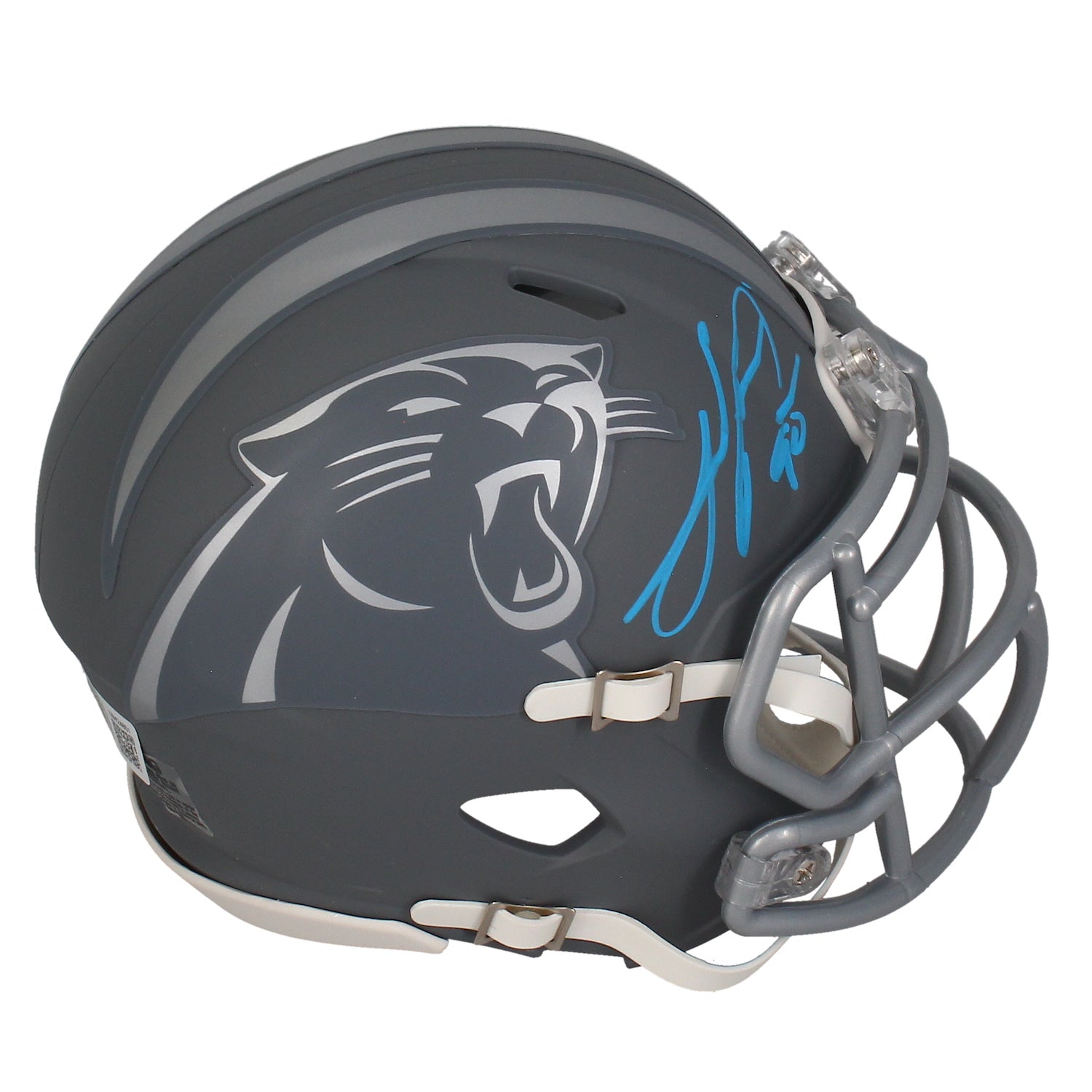 Julius Peppers Autographed Carolina Panthers Slate Mini Speed Helmet Beckett