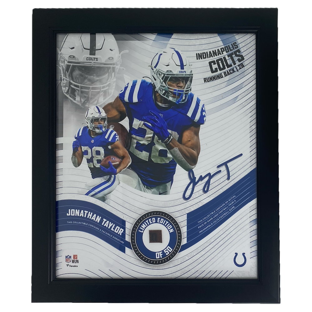 JONATHAN TAYLOR Colts Framed 15" x 17" Game Used Football Collage LE 50