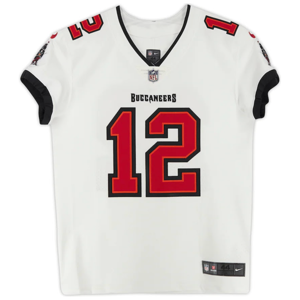 TOM BRADY Autographed "SB LV Champs" White Buccaneers Nike Elite Jersey FANATICS